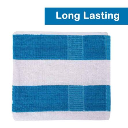 Rise N Shine 70x150cm 400GSM Cotton Blue Strip Bath Towel for Men & Women (Pack of 4)