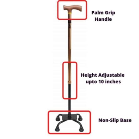 Besafe Forever 150cm Aluminum Bronze Adult Walking Stick with 4 Leg Base Support