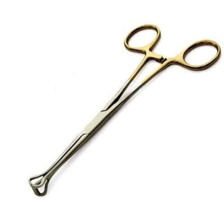 Forgesy 6 inch  Tungsten Carbide Straight Gold Babcock Tissue Forceps