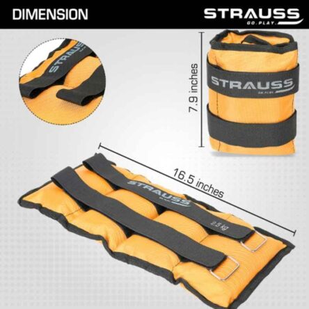 Strauss 42x20x7cm Neoprene Yellow Adjustable Ankle Weight