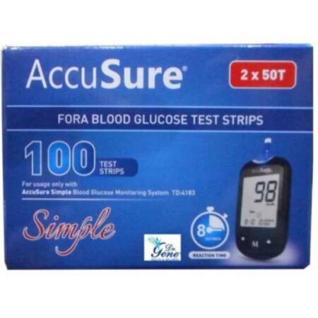 Accusure 100 Pcs Glucometer Strips Box