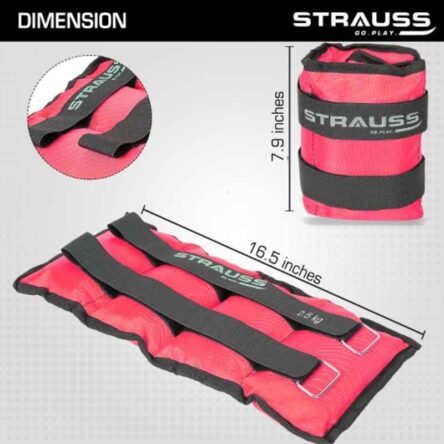Strauss 42x20x7cm Neoprene Pink Adjustable Ankle Weight