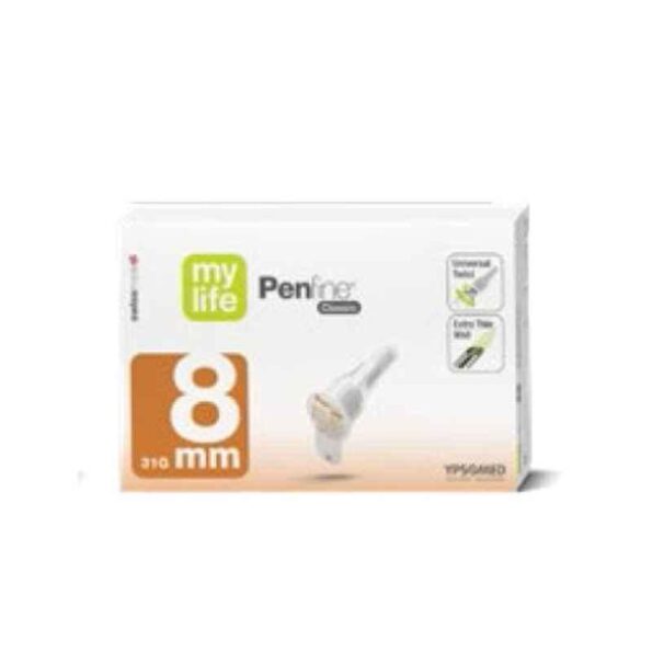 Ypsomed 100 Pcs 8mm Mylife Penfine Classic Pen Needle Box