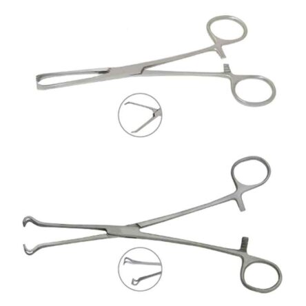 Forgesy 2 Pcs Stainless Steel Allis Tissue & Babcock Forcep Set