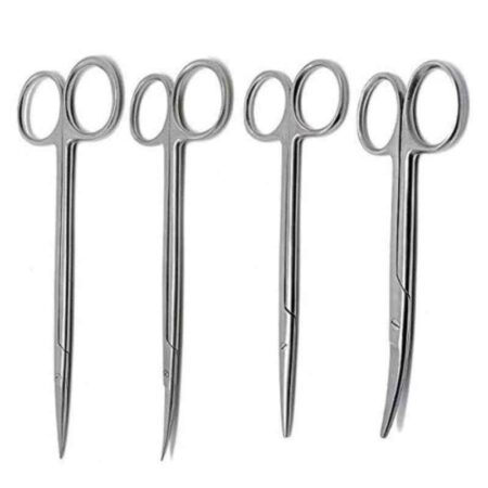 Tosh 4 Pcs 6 inch Stainless Steel Straight & Curved Surgical Scissor Set