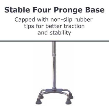 Easycare 66-89cm Stable Four Prong Base Aluminum Walker Stick