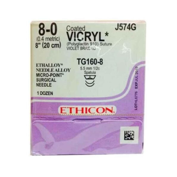 Ethicon W9560 12 Pcs Violet Vicryl Polyglactin 910 Suture Box