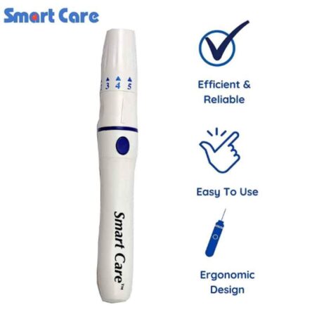 Smart Care GM05Plus07 30G Glucometer Blood Adjustable Lancet Pen Device with 100 Pieces Needle