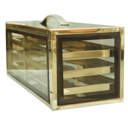 KDB 66.4×25.4×25.4cm Stainless Steel Transparent Formalin Chamber with 3 Perforated Tray