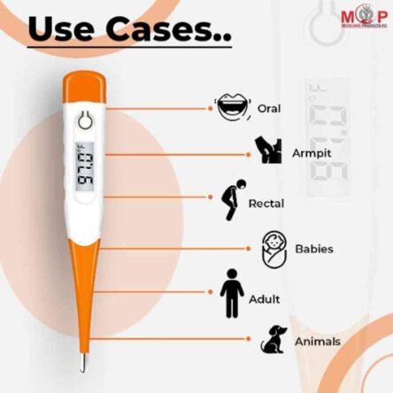 Paxmax Orange Flexible Tip Waterproof Digital Thermometer