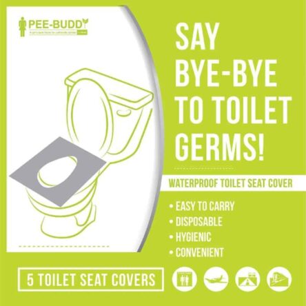 Sirona Pee Buddy FSP092 5 Pcs Paper Green Water Proof Toilet Seat Cover Set (Pack of 2)