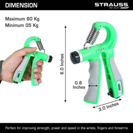 Strauss 15x11x3cm Plastic Green Adjustable Hand Grip with Counter