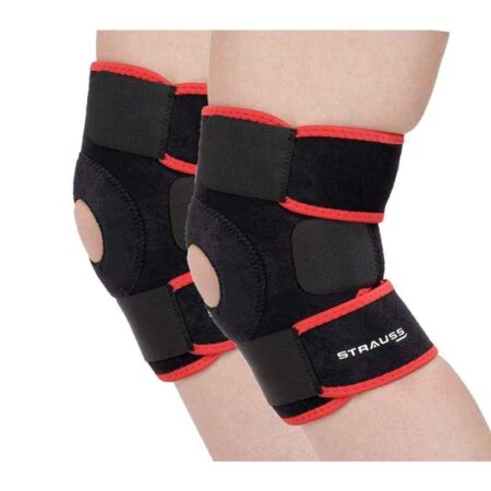 Strauss Free Size Black & Red Neoprene Patella Knee Support