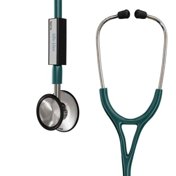 Lifeline Aluminium Green Single Diaphragm Chest Piece Stethoscope with 2 Way Tube