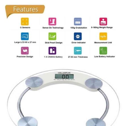 MCP 180kg 6-8mm Round Digital Glass Weighing Machine