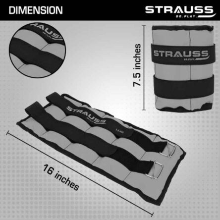 Strauss 38x19x3cm Neoprene Grey Adjustable Ankle Weight