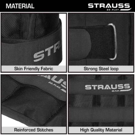 Strauss 38x19x3cm Neoprene Black Adjustable Ankle Weight