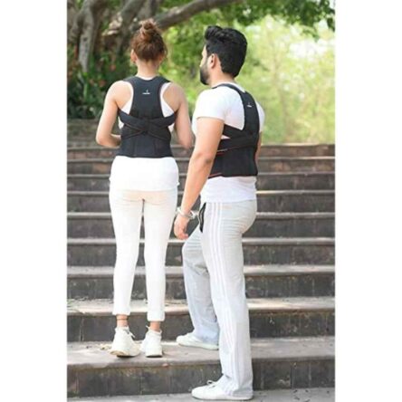 K Squarians Neoprene Black Shoulder Support Belt for Upper Back Pain Relief