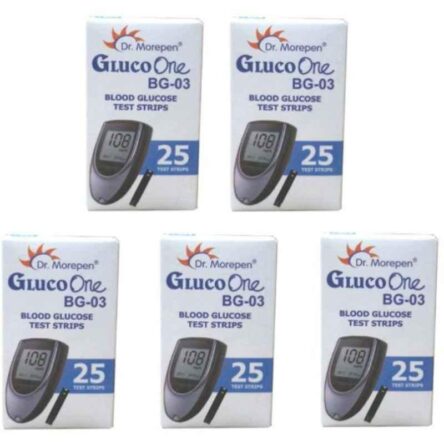 Dr. Morepen Gluco One Bg-03 125 Pcs Glucometer Strips Box