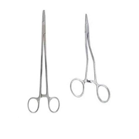Forgesy 6 inch Stainless Steel Straight & Curved Needle Holder