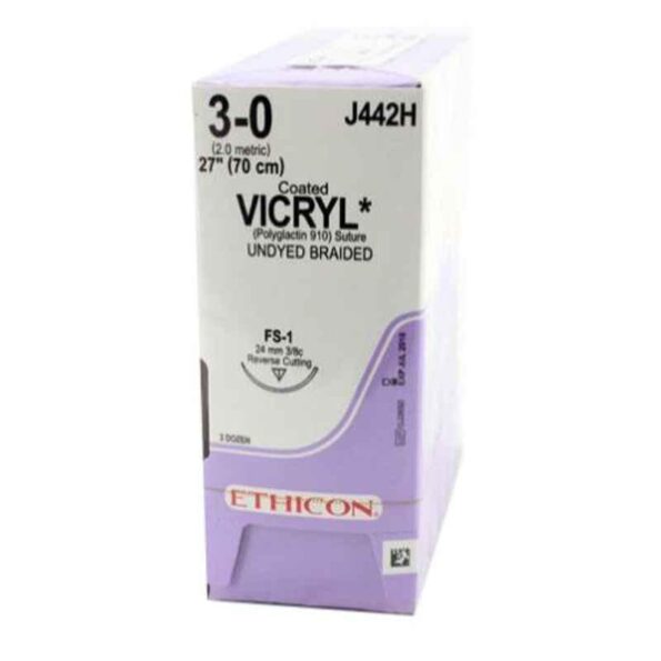 Ethicon NW2516 12 Pcs 3-0 Dyed Vicryl Polyglactin 910 Suture Box