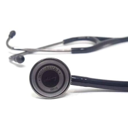 Indosurgicals Silvery III Stainless Steel Black Stethoscope