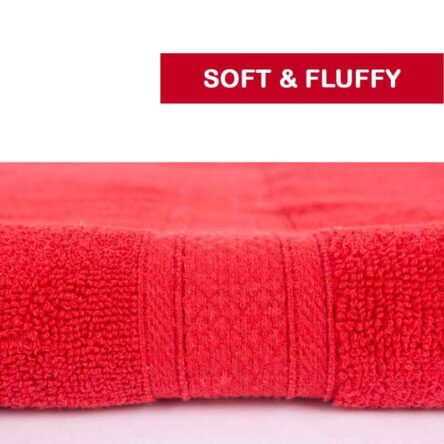 Rise N Shine 70x150cm 400GSM Cotton Red Bath Towel for Men & Women (Pack of 2)