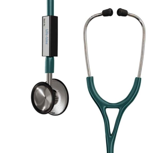 Lifeline Stainless Steel Green Single Side Diaphragm Chest Piece Stethoscope with 2 Way Tube