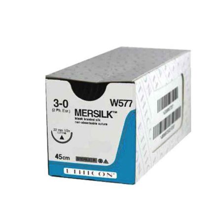 Ethicon NW5003 Mersilk 3-0 Black Braided Suture1