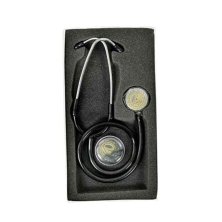 Acure Deluxe Stainless Steel Black Dual Head Acoustic Stethoscope