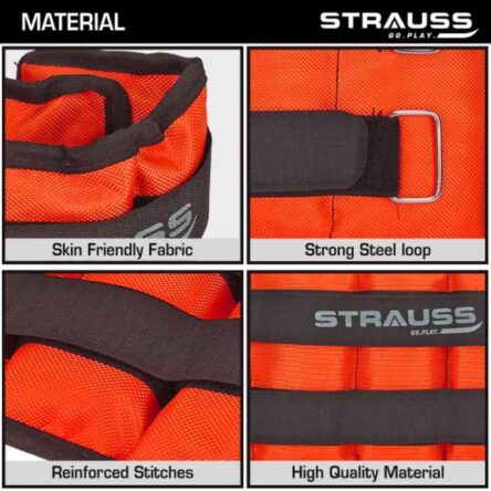 Strauss 41x19x3.5cm Neoprene Orange Adjustable Ankle Weight