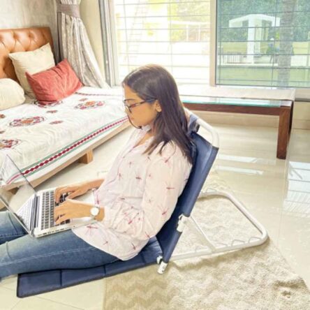 Kawachi Blue Folding Angle Adjustable Back Rest for Bed Patients & Hospital