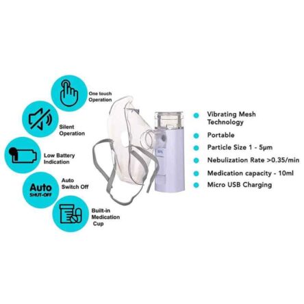 BPL Breathe Ezee N10 White Vibrating Mesh Nebulizer