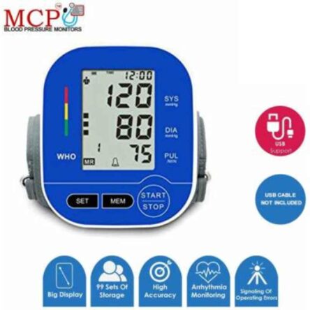 MCP Blue Fully Automatic Micro USB Compatible Blood Pressure Monitor