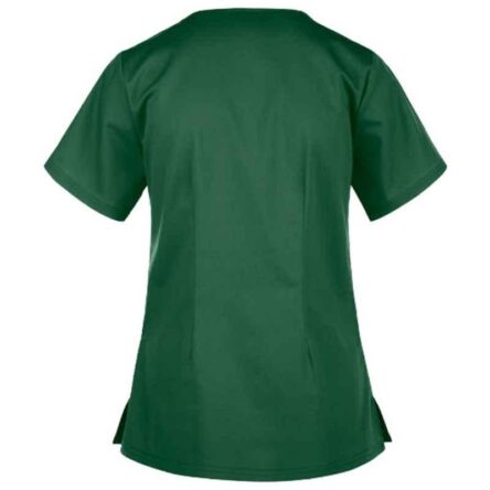 Superb Uniforms Polyester & Viscose Green 1 Half Sleeves V Neck Scrub Top for Women