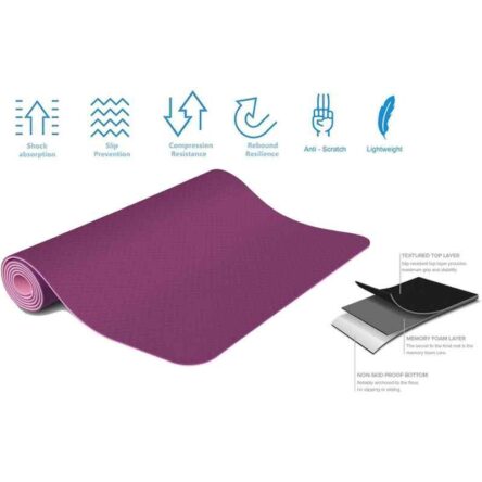 Strauss 1730x610x6mm Pink Eco Friendly Dual Layer TPE Yoga Mat