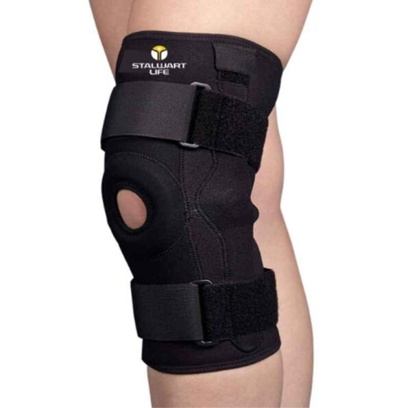 STALWART LIFE Cotton Black Hinged Knee Support