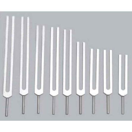 NESCO 9 Pcs Sacred Solfeggio Aluminum Alloy Tuning Fork Set with Rubber Mallet