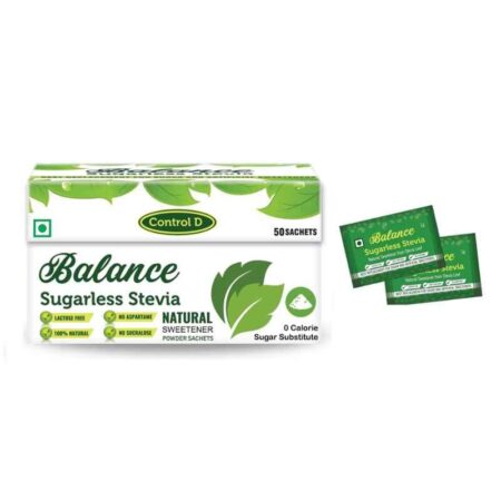 Control D Balance 50 Sachets Mithi Tulsi Stevia Powder Box (Pack of 3)