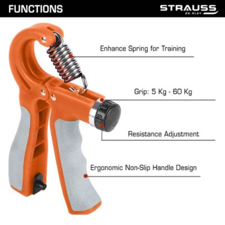 Strauss 15x11x3cm Plastic Orange Adjustable Hand Grip with Counter