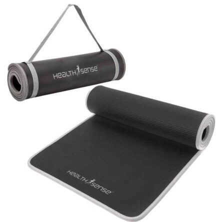 HealthSense 61x183cm NBR Yoga Mat with Carry Strap