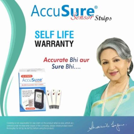 AccuSure Sensor Glucometer 25 Pcs Test Strips