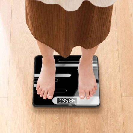 Acu-Check 180kg Glass Black LCD Digital Weighing Scale