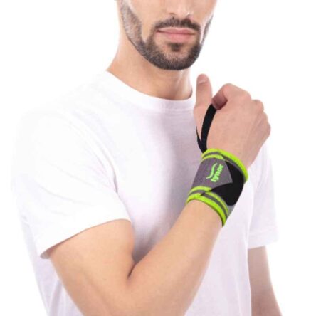 Tynor Black & Green Wrist Wrap Support with Thumb Loop