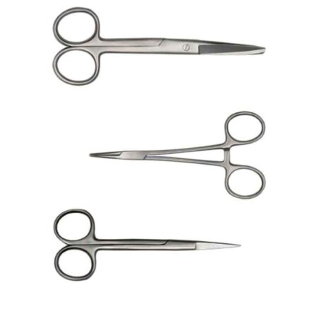 Forgesy 3 Pcs Stainless Steel Forceps & Scissors Set