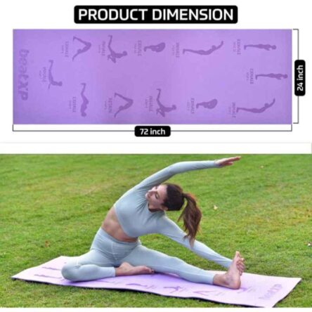 Pristyn Care beatXP 6mm EVA Rectangle Anti Skid Yoga Mat with Carry Bag