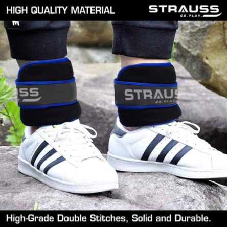 Strauss 26x12x3cm Neoprene Blue Adjustable Round Shape Ankle Weight