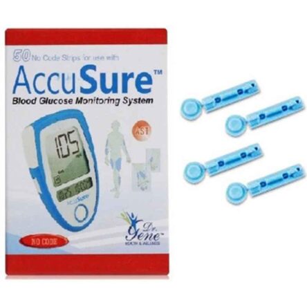 Accusure Test 50 Pcs Glucometer Strips Box