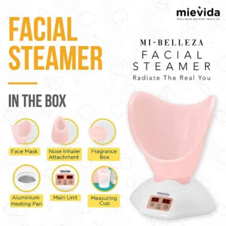 Mievida ABS Pink Steam Inhaler Vaporizer & Facial Steamer with Timer & Temperature Control System