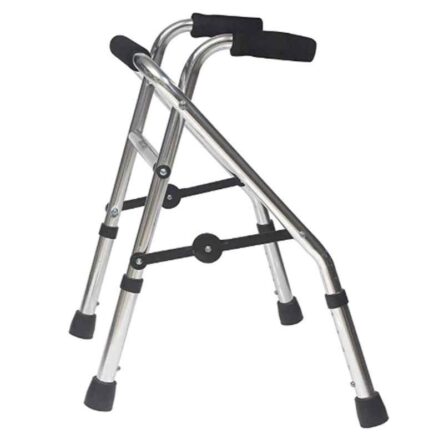 Smart Care Aluminium Height Adjustable Folding Walker with 2.5 inch Castor